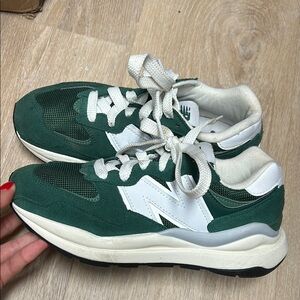 New Balance Green and White Sneakers